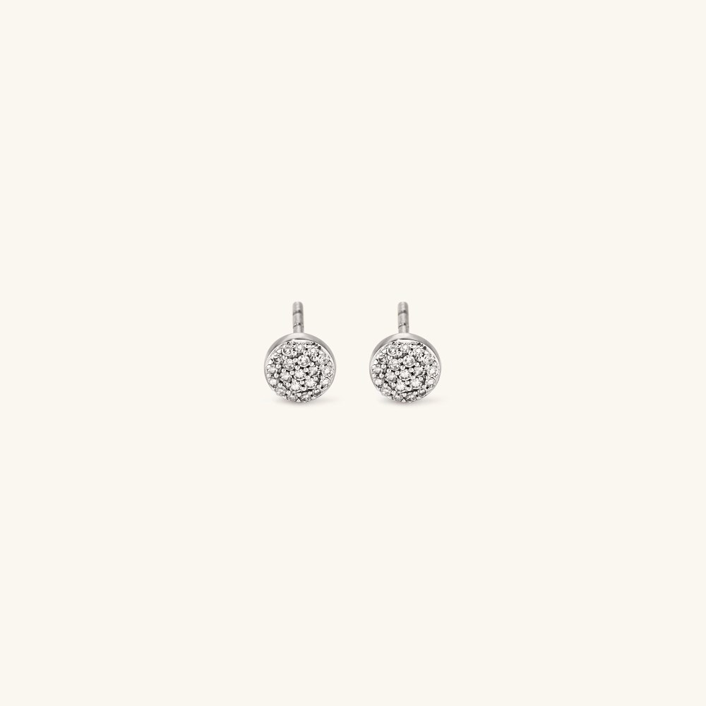 Mejuri Pavﾨﾦ Diamond Round Studs - 14k White Gold Canada Store
