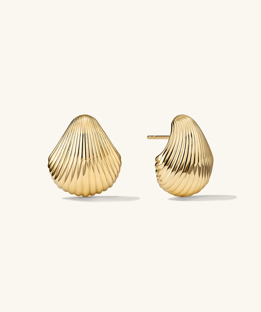 Mejuri Seashell Studs - Gold Vermeil Canada Store