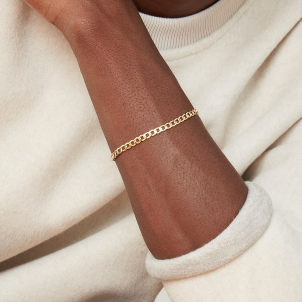 Mejuri Flat Curb Chain Bracelet - 14k Yellow Gold Canada Store