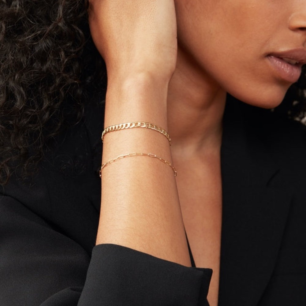 Mejuri Flat Curb Chain Bracelet - 14k Yellow Gold Canada Store