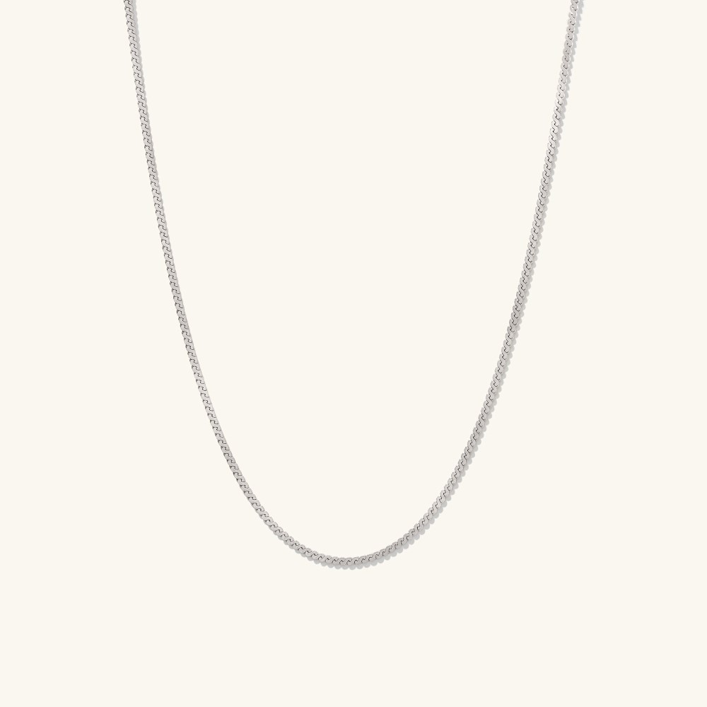 Mejuri Serpentine Chain Necklace - 14k White Gold Canada Store