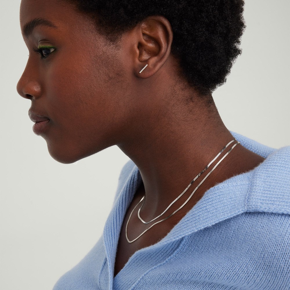 Mejuri Serpentine Chain Necklace - 14k White Gold Canada Store