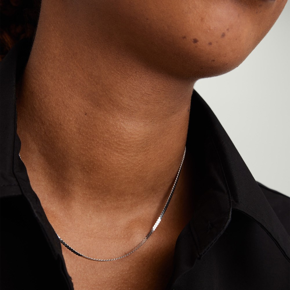 Mejuri Serpentine Chain Necklace - 14k White Gold Canada Store
