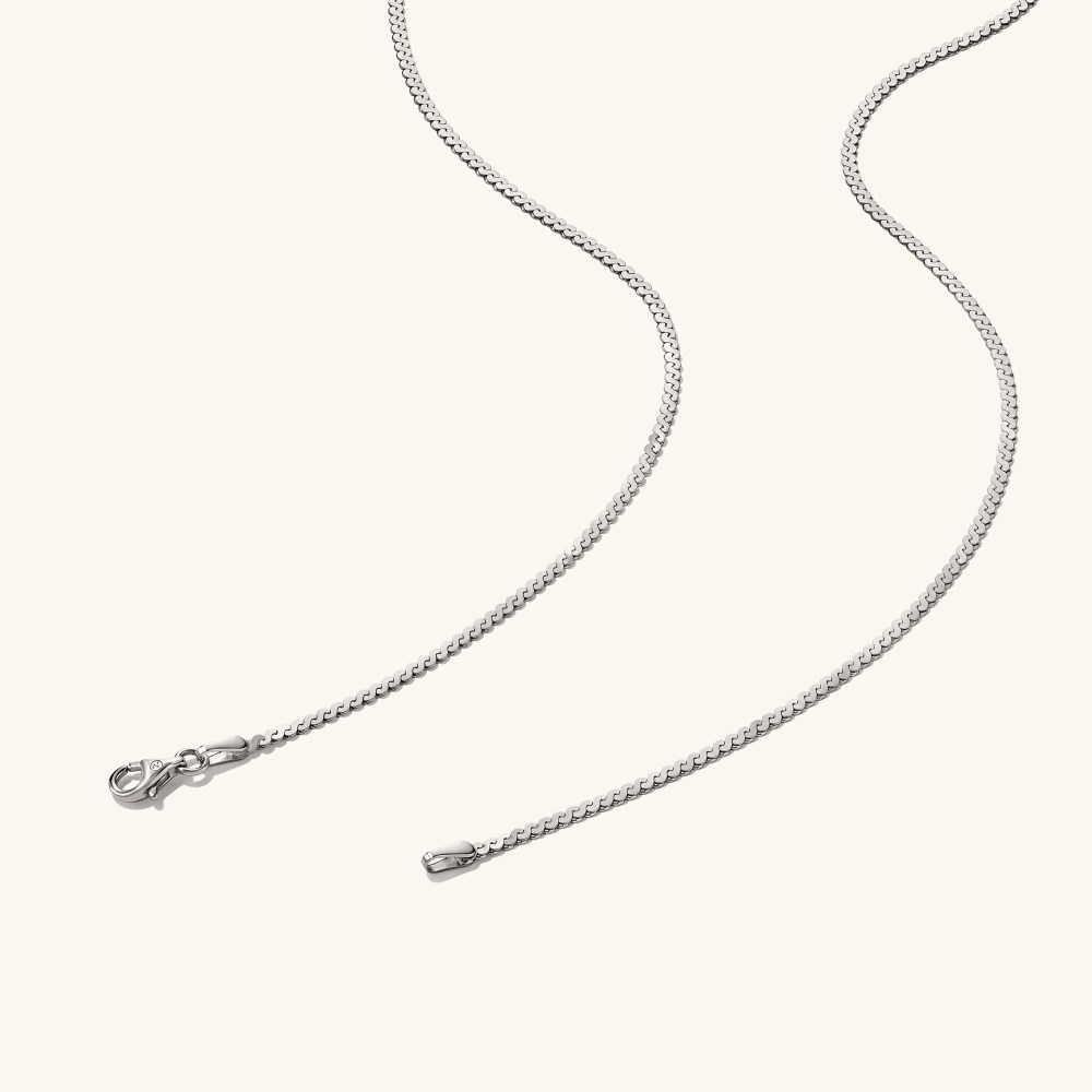 Mejuri Serpentine Chain Necklace - 14k White Gold Canada Store