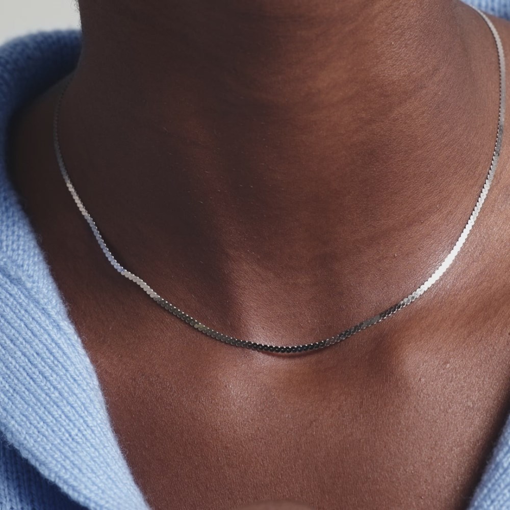 Mejuri Serpentine Chain Necklace - 14k White Gold Canada Store