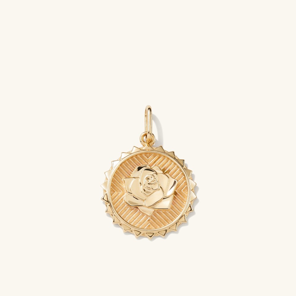 Mejuri Strength: Rose Coin Charm Pendant - 14k Yellow Gold Canada Store