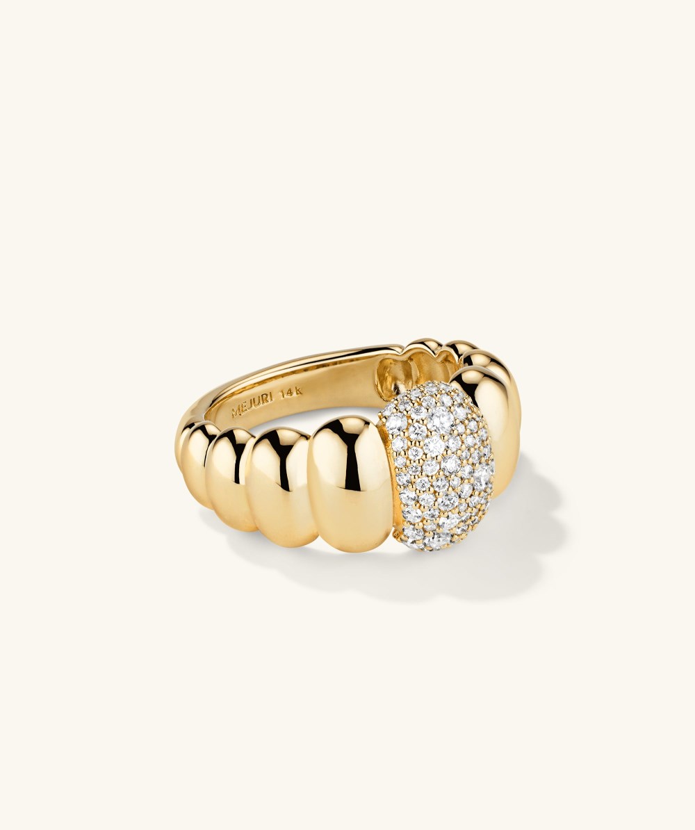 Mejuri Puffy Charlotte Pavﾨﾦ Diamond Ring - 14k Yellow Gold Canada Store
