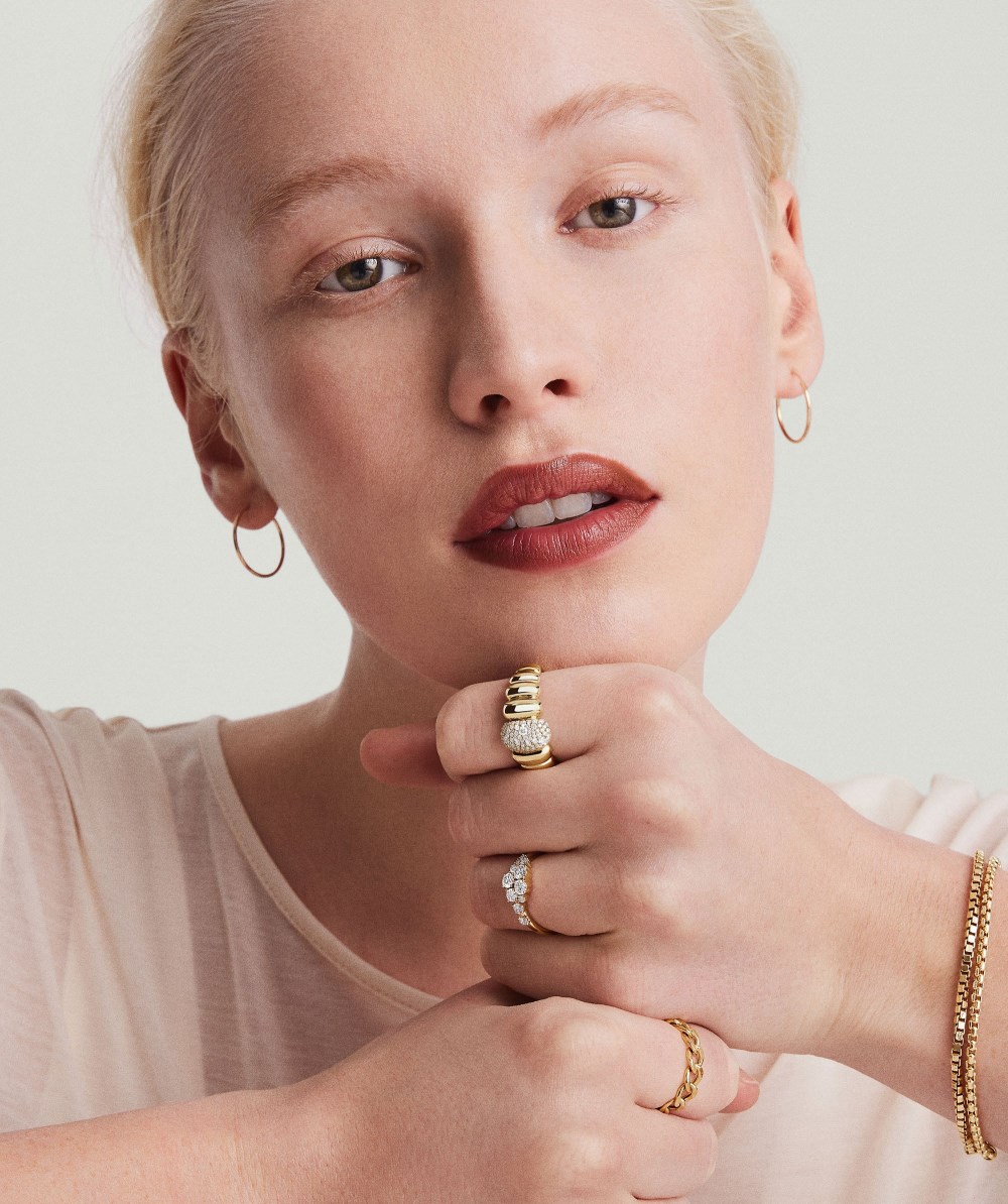 Mejuri Puffy Charlotte Pavﾨﾦ Diamond Ring - 14k Yellow Gold Canada Store