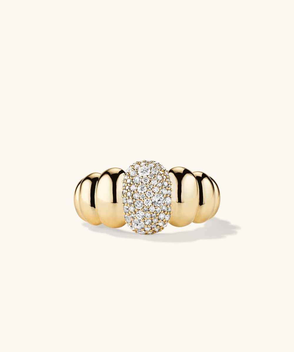 Mejuri Puffy Charlotte Pavﾨﾦ Diamond Ring - 14k Yellow Gold Canada Store