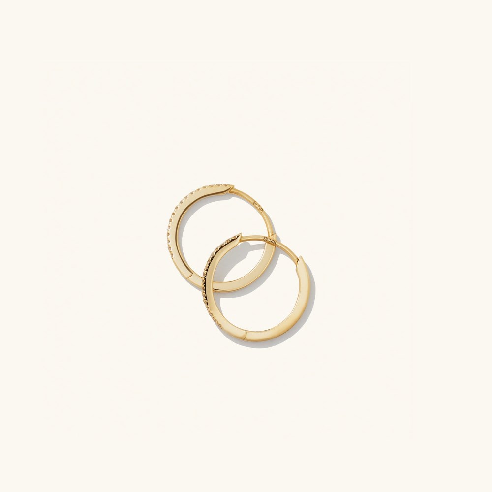Mejuri Pavﾨﾦ Diamond Small Hoops - 14k Yellow Gold Canada Store