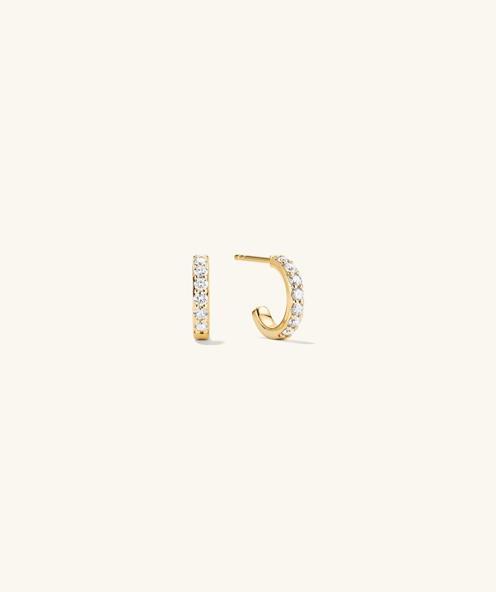 Mejuri Lab Grown Diamond Prong Hoops - 14k Yellow Gold Canada Store