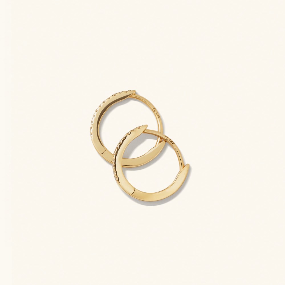 Mejuri Pavﾨﾦ Diamond Huggie Hoops - 14k Yellow Gold Canada Store