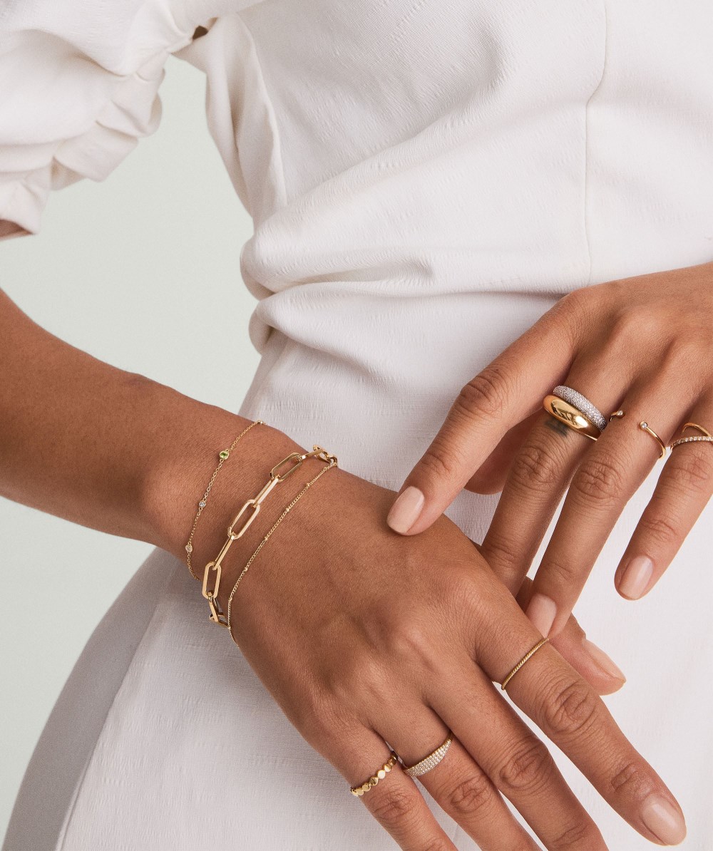 Mejuri Pavﾨﾦ Diamond Thin D?me Ring - 14k Yellow Gold Canada Store