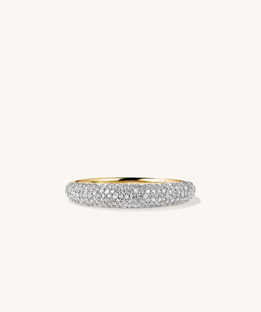 Mejuri Pavﾨﾦ Diamond Thin D?me Ring - 14k Yellow Gold Canada Store