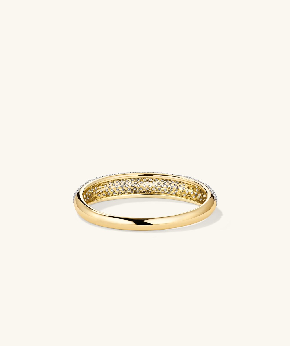 Mejuri Pavﾨﾦ Diamond Thin D?me Ring - 14k Yellow Gold Canada Store