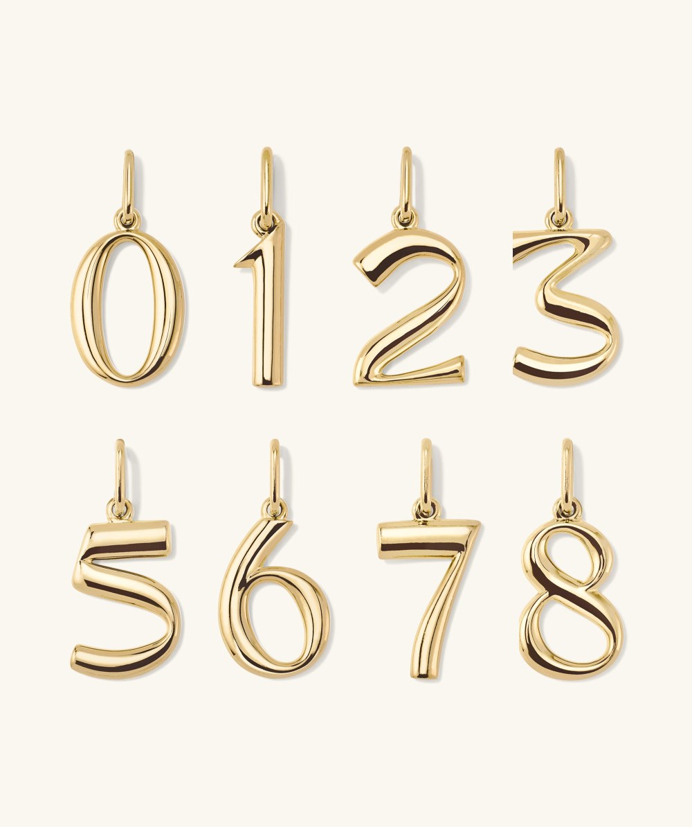Mejuri Oversized Number Charm - Gold Vermeil Canada Store