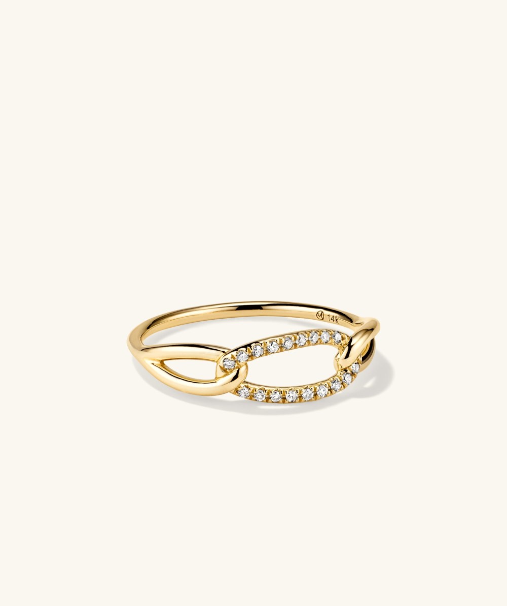 Mejuri Pavﾨﾦ Diamond Oversized Curb Ring - 14k Yellow Gold Canada Store