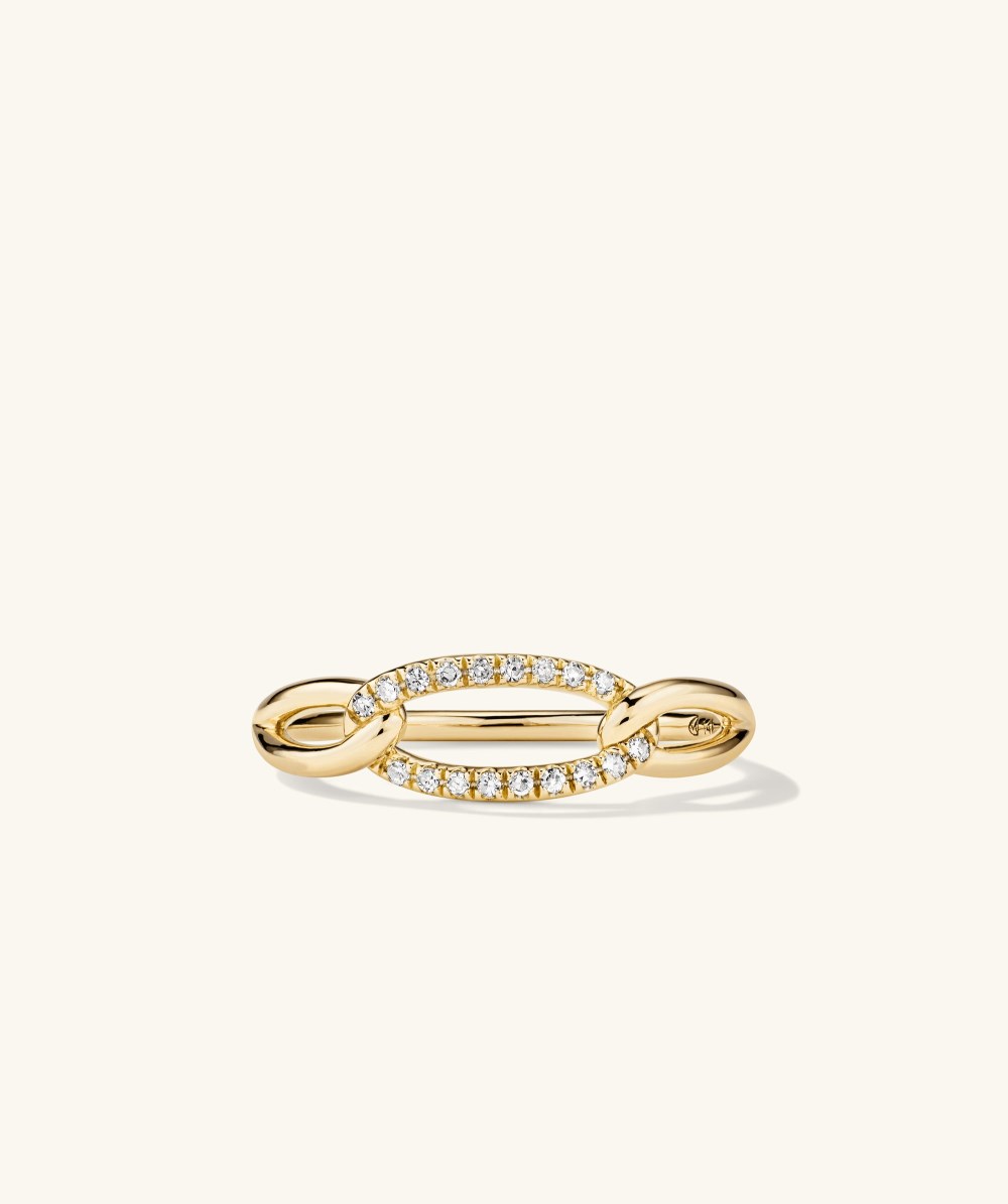 Mejuri Pavﾨﾦ Diamond Oversized Curb Ring - 14k Yellow Gold Canada Store