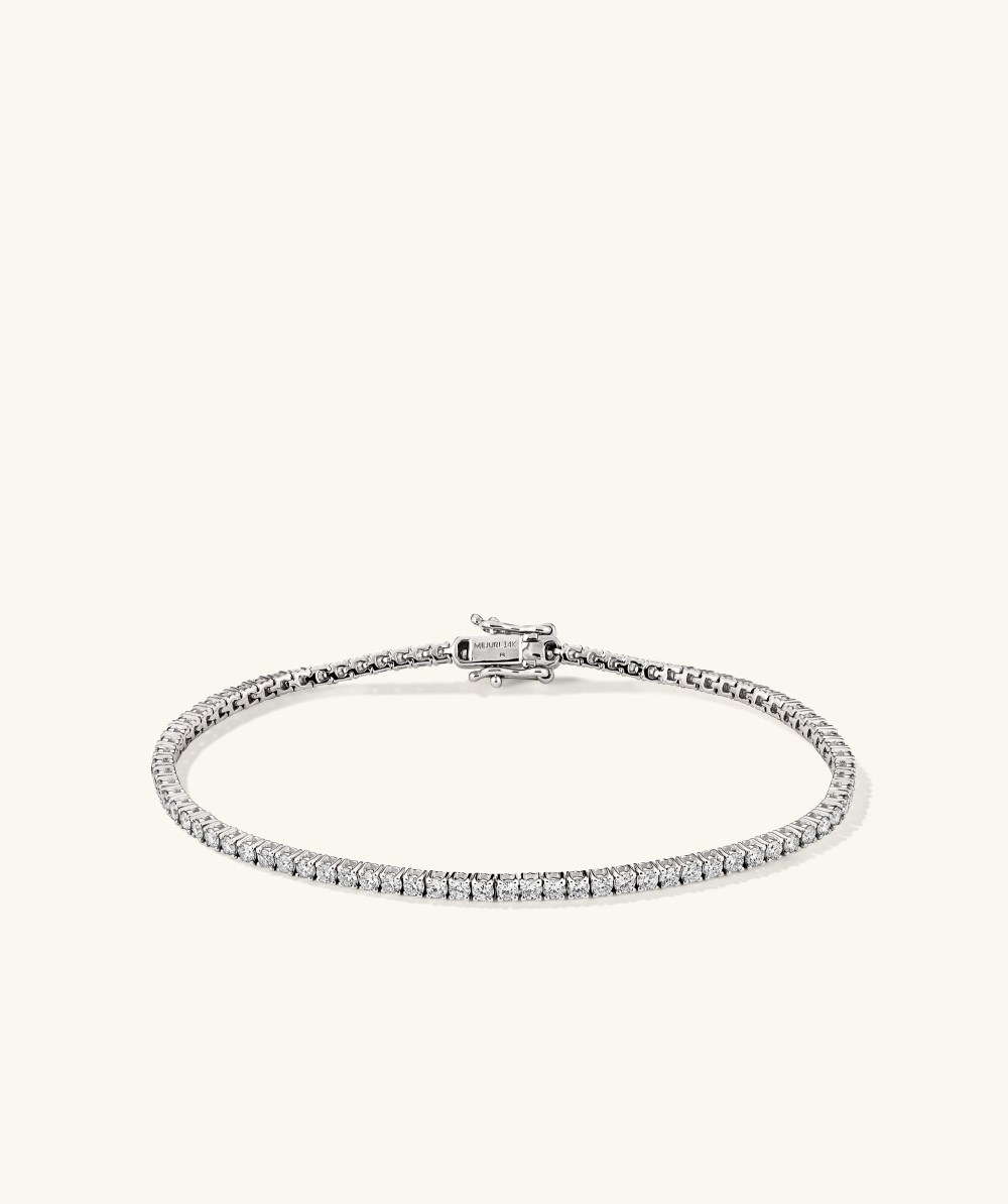 Mejuri Lab Grown Diamond Tennis Bracelet 1.8mm - 14k White Gold Canada Store