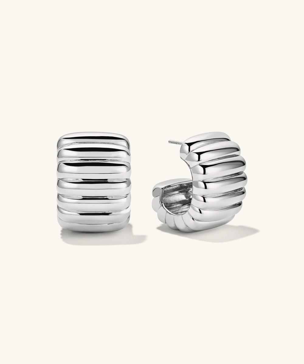 Mejuri Wide Charlotte Hoops - Sterling Silver Canada Store