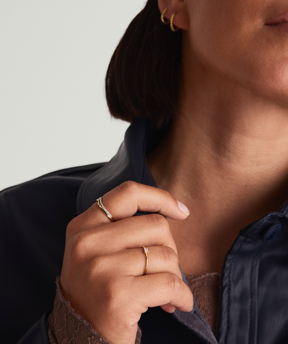 Mejuri Baguette Stacker Ring - 14k Yellow Gold Canada Store