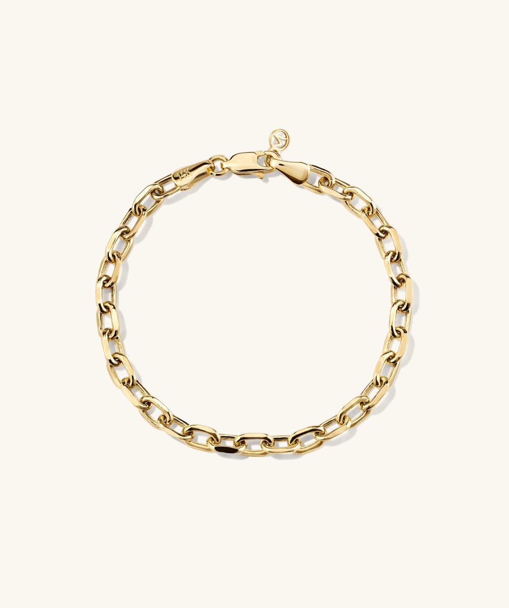 Mejuri Large Square Oval Chain Bracelet - 14k Yellow Gold Canada Store