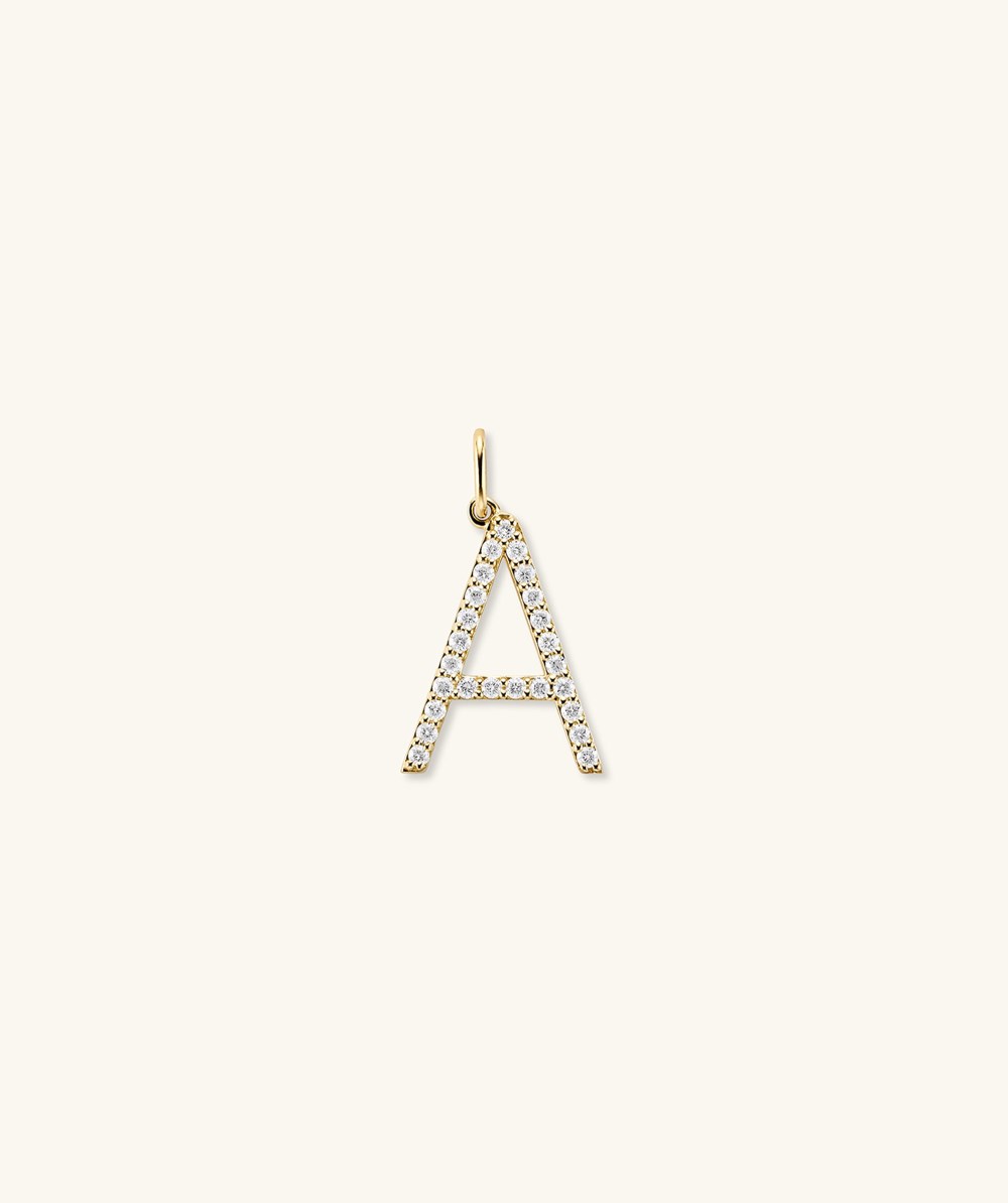 Mejuri Lab Grown Diamond Oversized Letter Charm - 14k Yellow Gold Canada Store