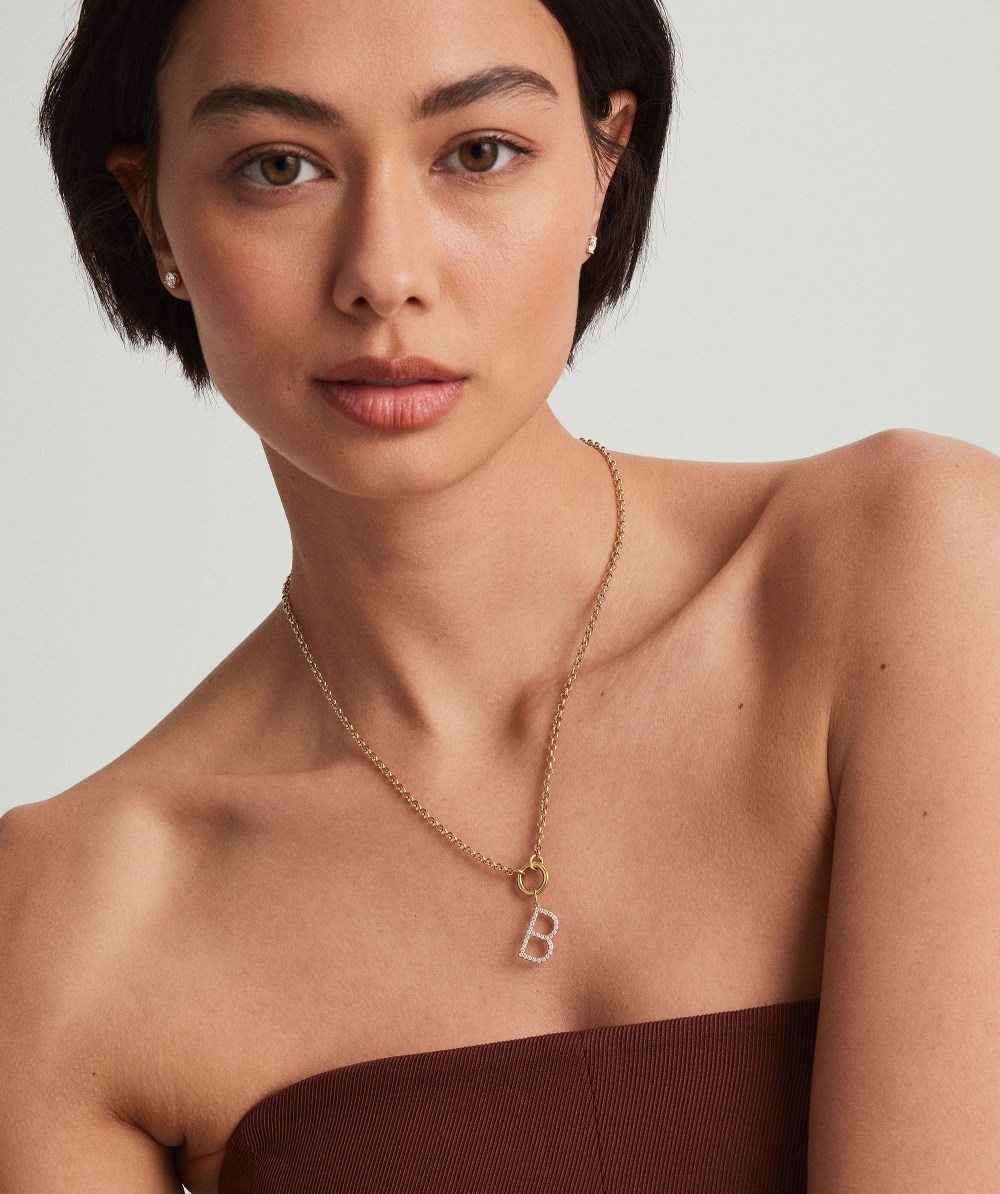 Mejuri Lab Grown Diamond Oversized Letter Charm - 14k Yellow Gold Canada Store