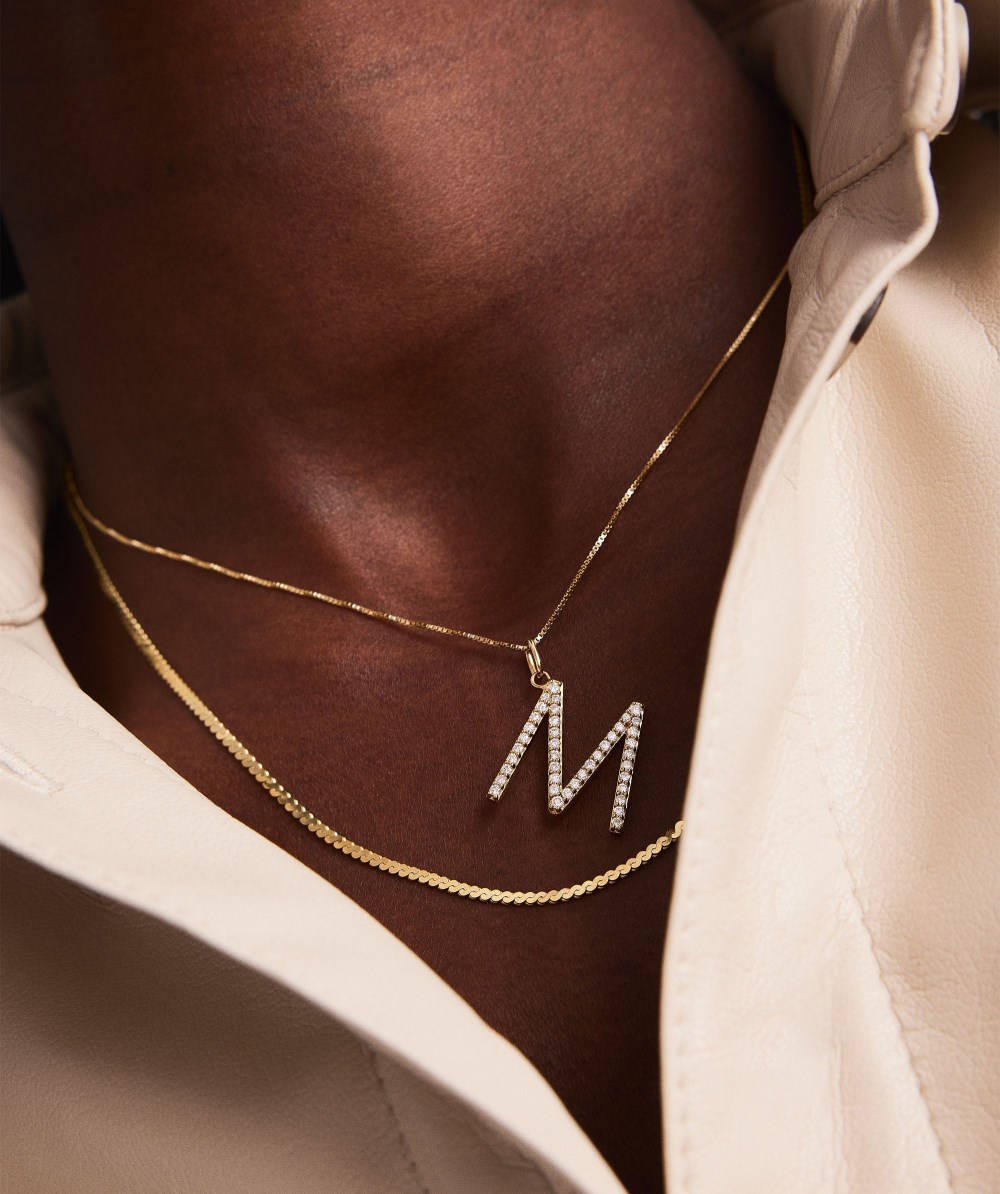 Mejuri Lab Grown Diamond Oversized Letter Charm - 14k Yellow Gold Canada Store