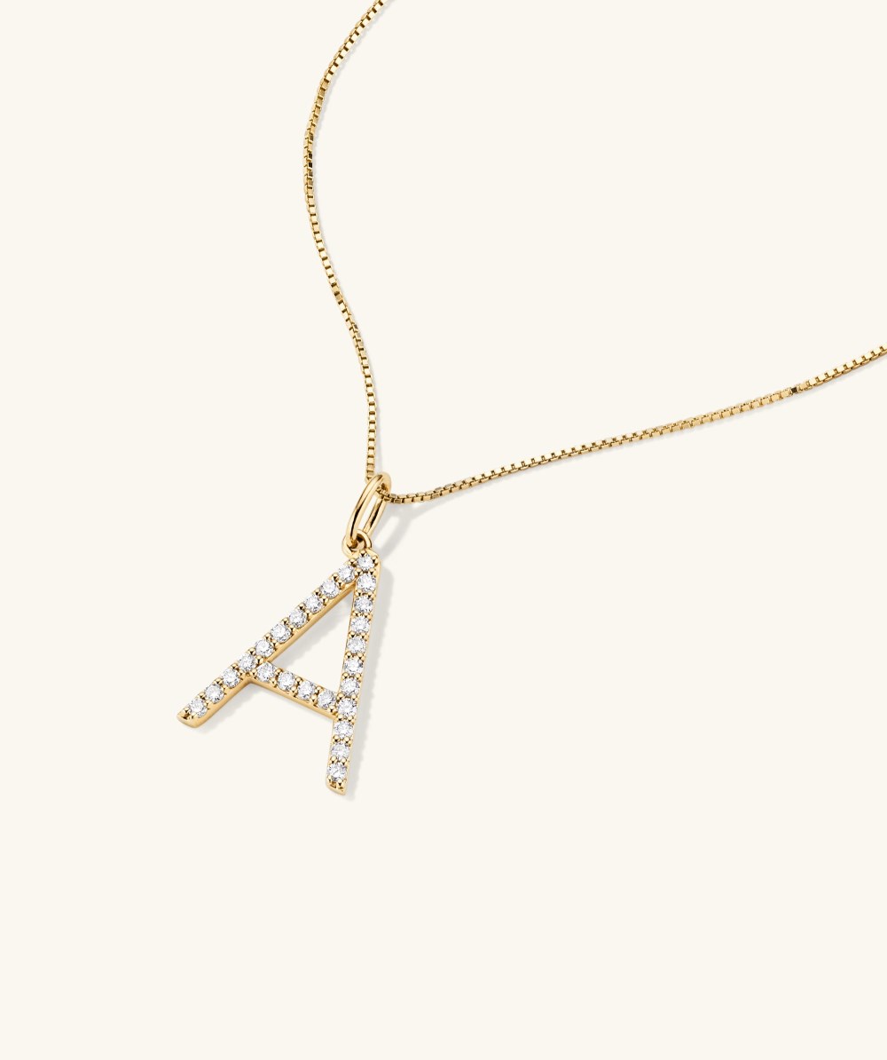 Mejuri Lab Grown Diamond Oversized Letter Charm - 14k Yellow Gold Canada Store
