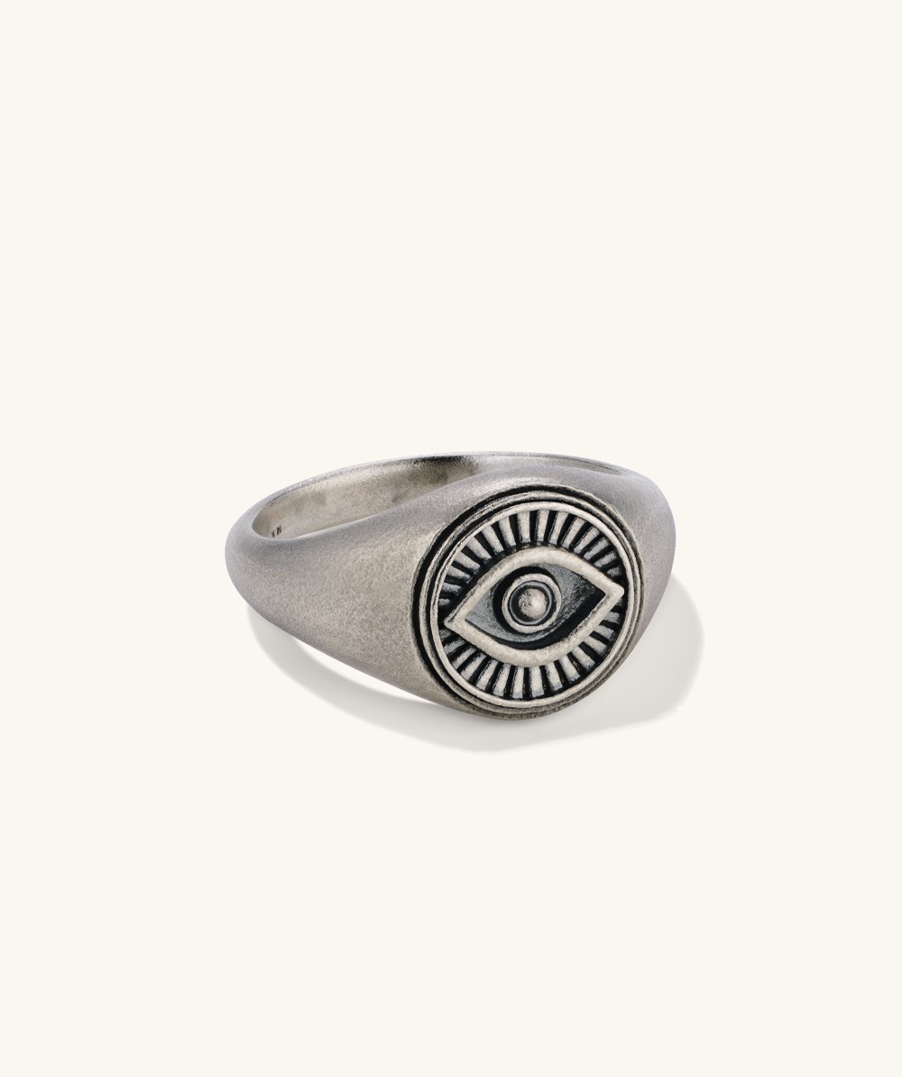 Mejuri Courage Signet Ring - Oxidized Sterling Silver Canada Store