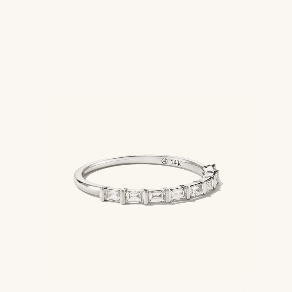 Mejuri Baguette Diamond Half Eternity Band - 14k White Gold Canada Store