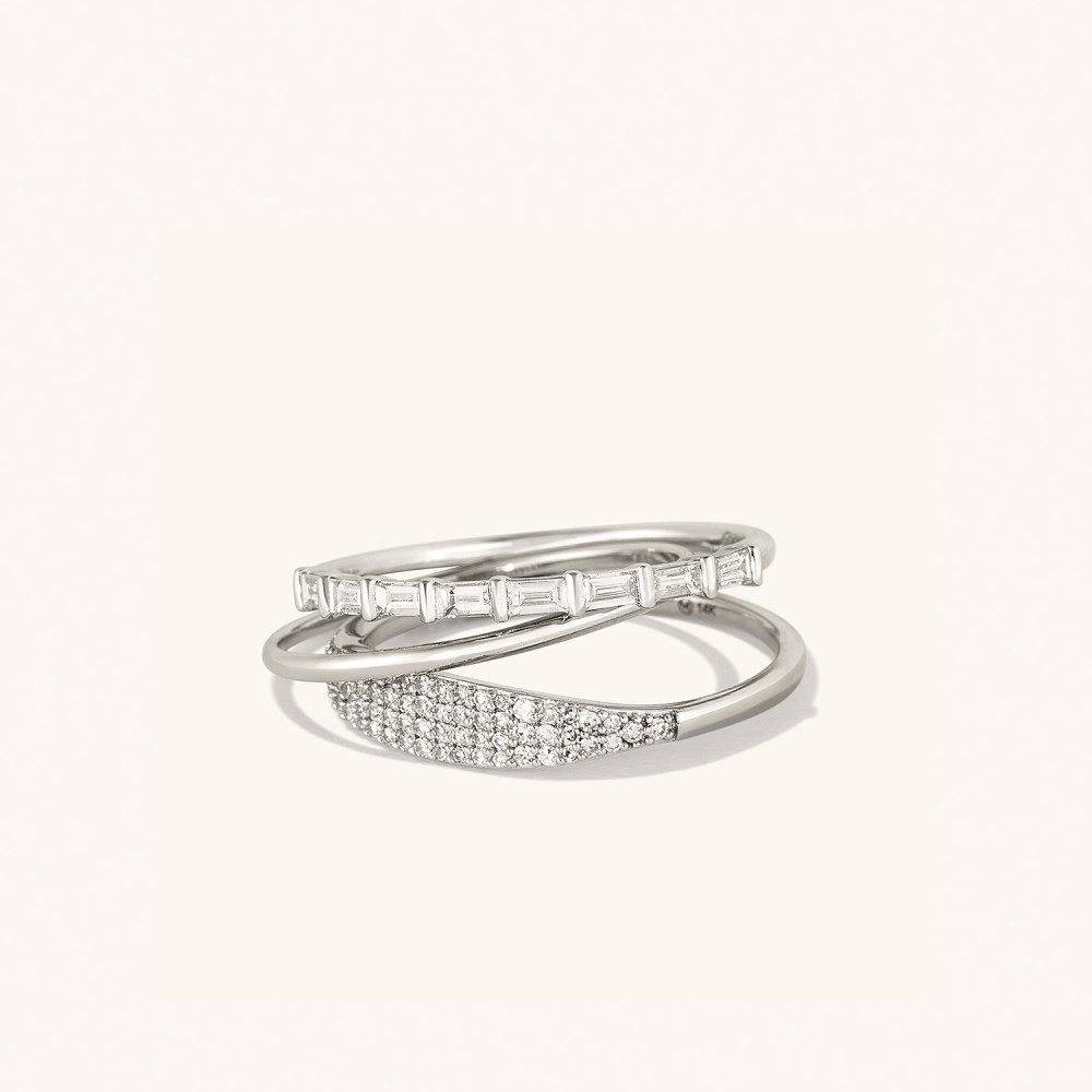 Mejuri Baguette Diamond Half Eternity Band - 14k White Gold Canada Store