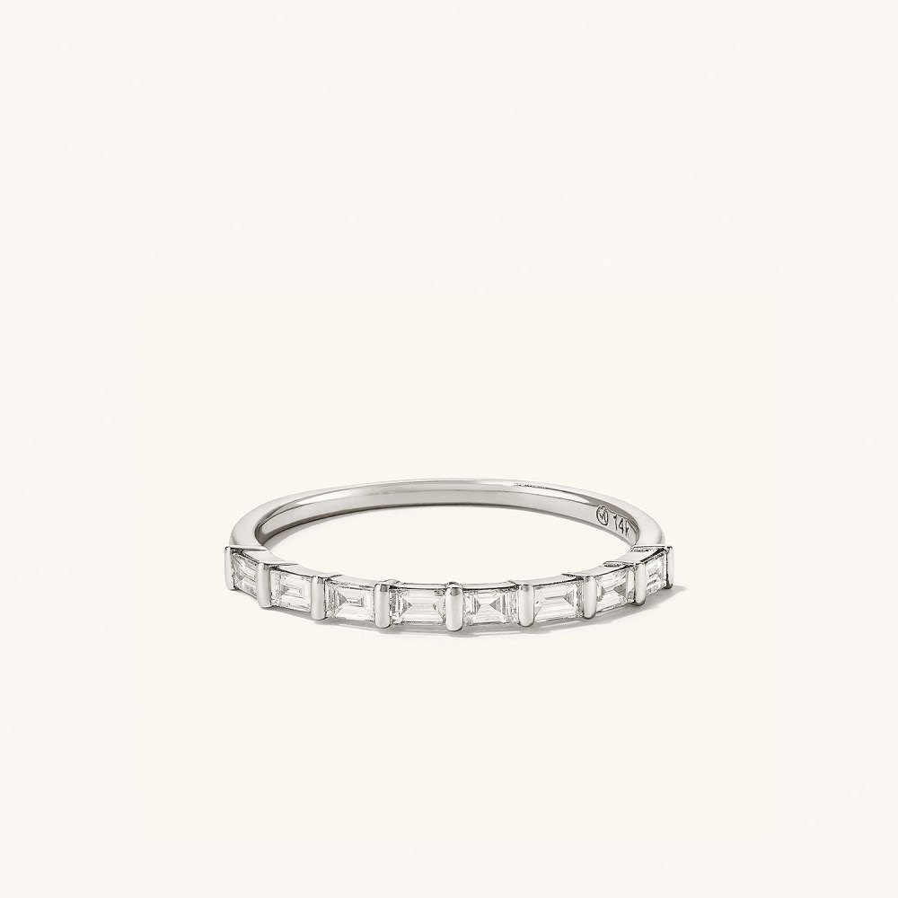 Mejuri Baguette Diamond Half Eternity Band - 14k White Gold Canada Store