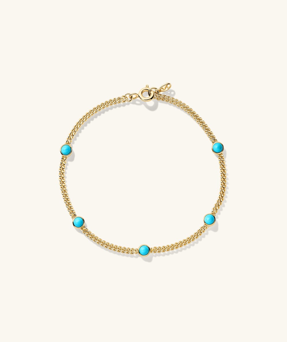 Mejuri Gemstone Curb Chain Bracelet - Gold Vermeil Canada Store